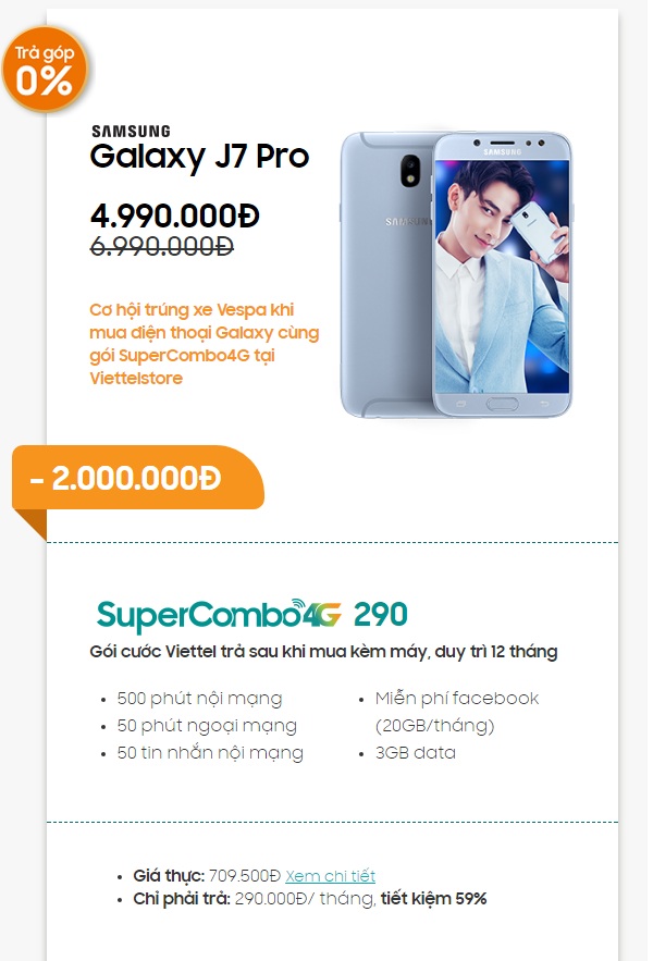 Mua Galaxy J7 Pro và sử dụng gói cước trả sau của Viettel chưa bao giờ rẻ đến thế Mua Galaxy J7 Pro và sử dụng gói cước trả sau của Viettel chưa bao giờ rẻ đến thế