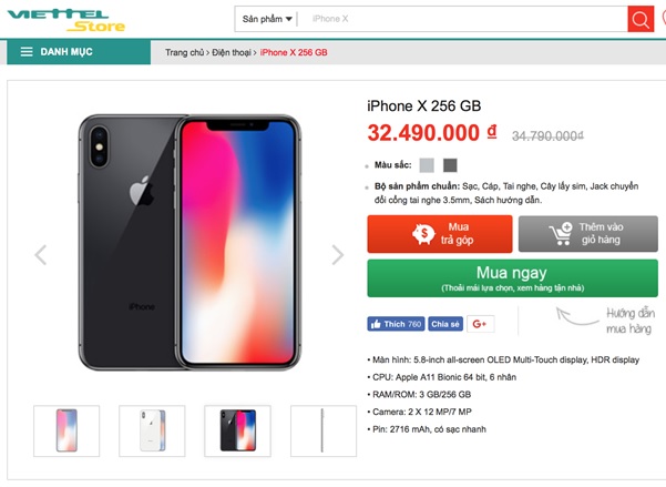 Mừng chiến thắng U23 Việt Nam - iPhone X giảm giá 2,3 triệu