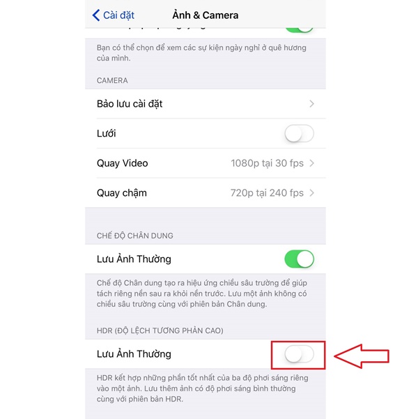 Bạn tắt tính năng bằng cách để OFF cho tùy chọn này