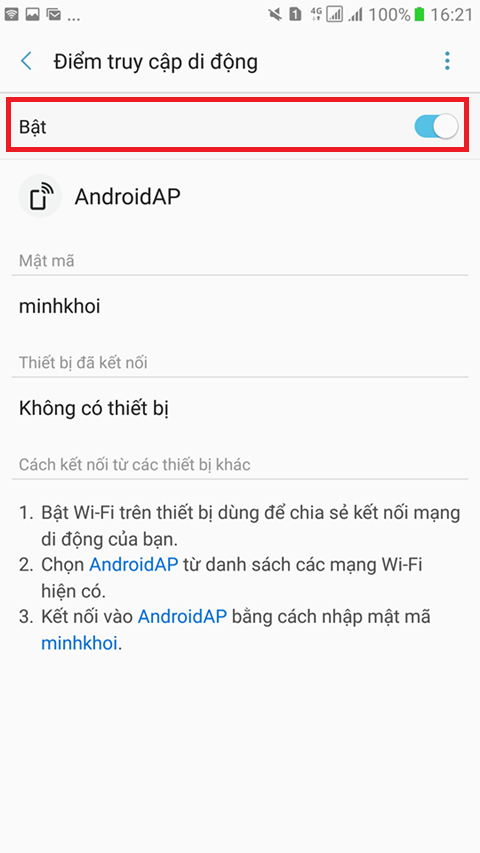 Cách phát Wifi trên điện thoại Samsung (2)