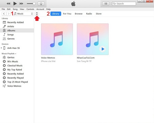 iTunes sẽ có giao diện chính thế này sau khi cài đặt