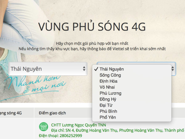Chọn khu vực bạn đang sinh sống để xem mạng 4G Viettel đã phủ sóng hay chưa? Chọn khu vực bạn đang sinh sống để xem mạng 4G Viettel đã phủ sóng hay chưa?