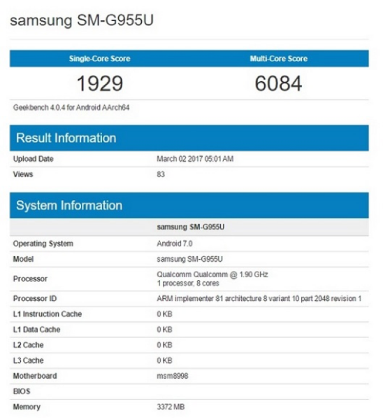 Rò rỉ này khá trùng khớp với những đồn đoán trước đây về cấu hình Galaxy S8 Plus Rò rỉ này khá trùng khớp với những đồn đoán trước đây về cấu hình Galaxy S8 Plus