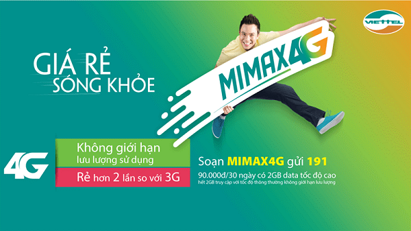 3 cách đăng kí gói MiMax 4G không giới hạn dung lượng (90,000đ/tháng)