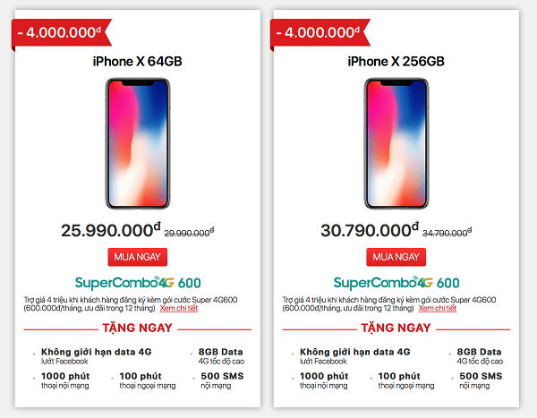 Giá bán iPhone X
