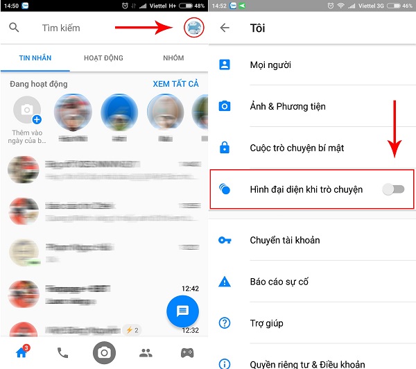 Android] Tắt Hình Đại Diện Trò Chuyện Messenger Để Máy Hoạt Động Ổn Định Hơn