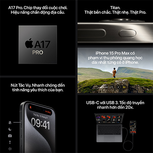 iPhone 15 Pro 512GB giá rẻ, chính hãng VN/A - ViettelStore.vn