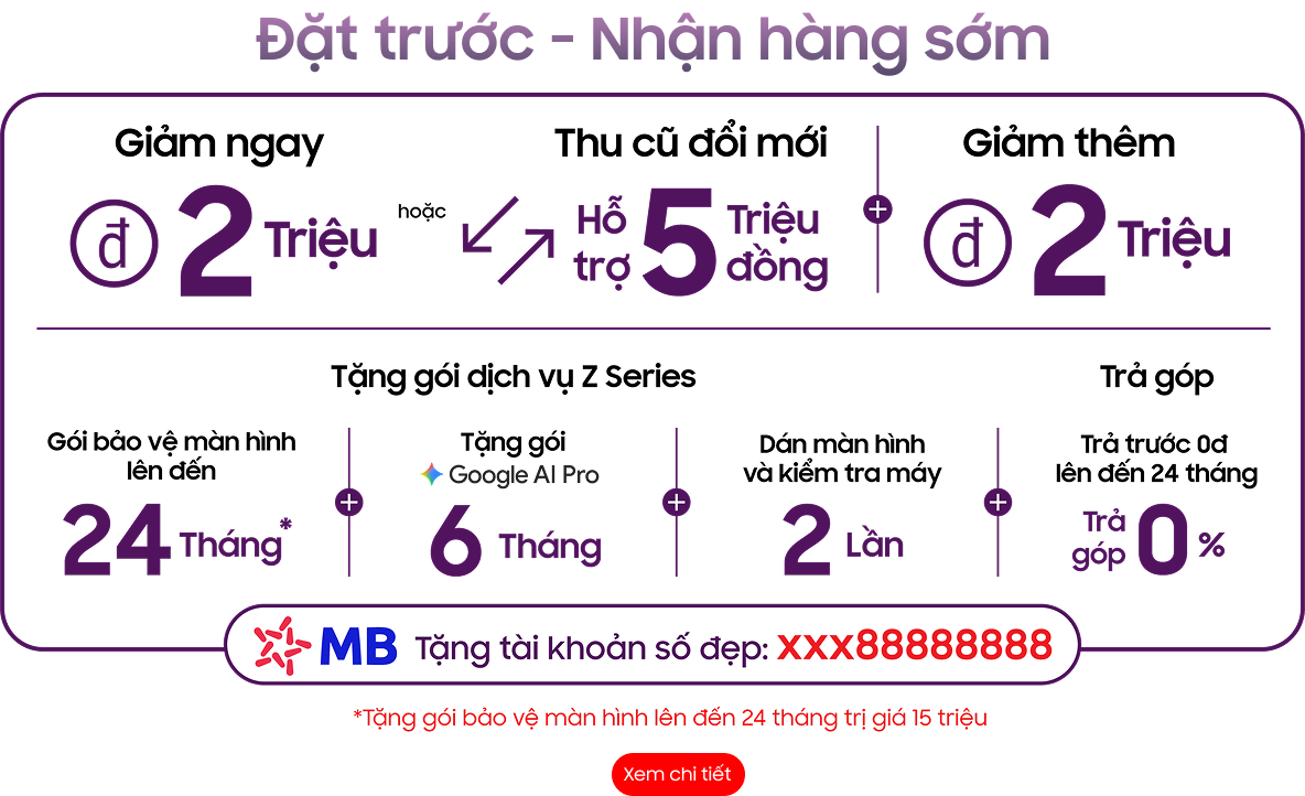 Đặt trước Samsung Galaxy Z Fold8|Fold 8 Ultra | Flip8 - nhận hàng sớm 