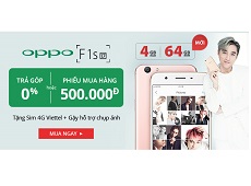 Mua Oppo F1s 2017, nhận ngay phiếu mua hàng trị giá 500.000 đồng tại Viettel Store